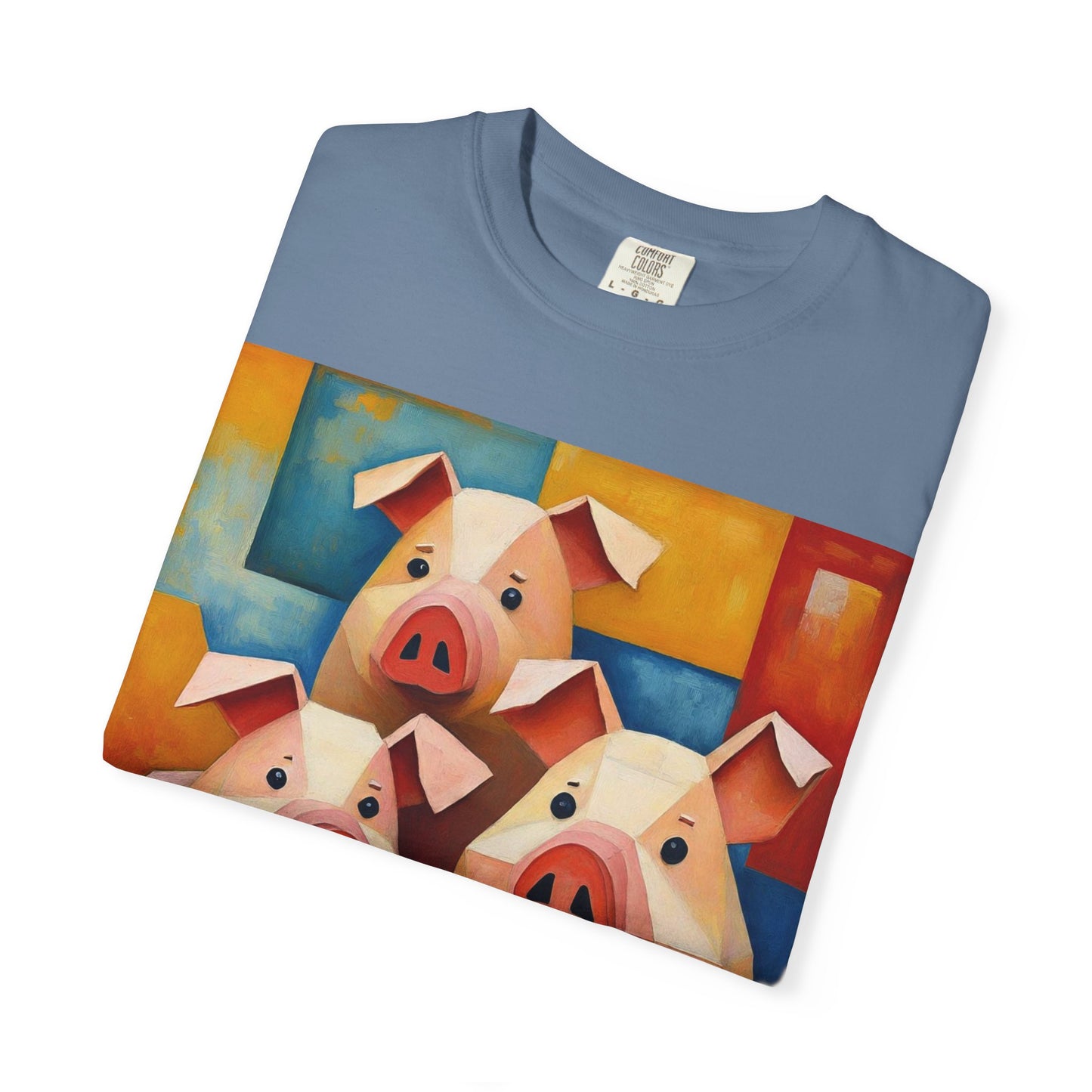 Pig Art T-Shirt, Funny Farm Tee, Animal Lover Gift, Unisex Graphic Tee, Cute Farmhouse Style, Casual Everyday Wear