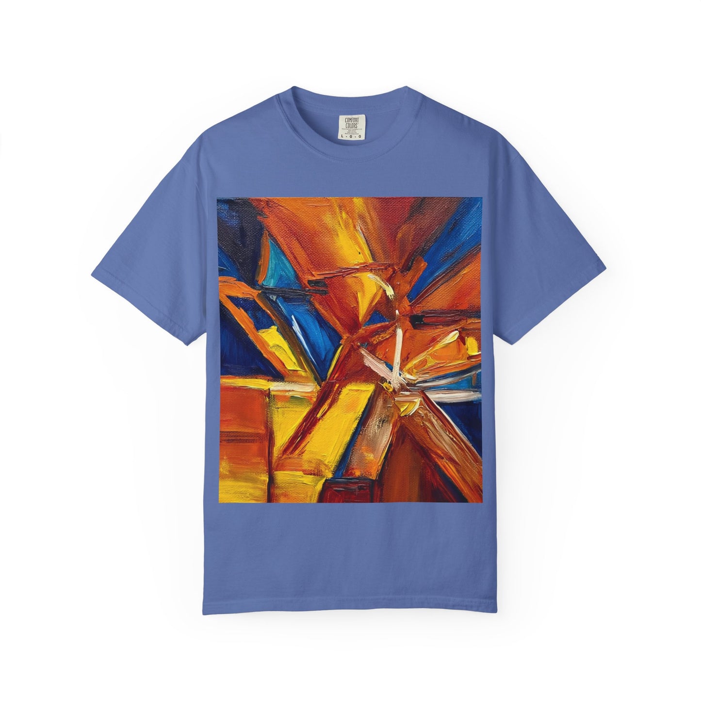 Vibrant Abstract Art T-shirt, Unisex Garment-Dyed Tee, Colorful Graphic Shirt, Stylish Artwear, Unique Gift Idea for Art Lovers