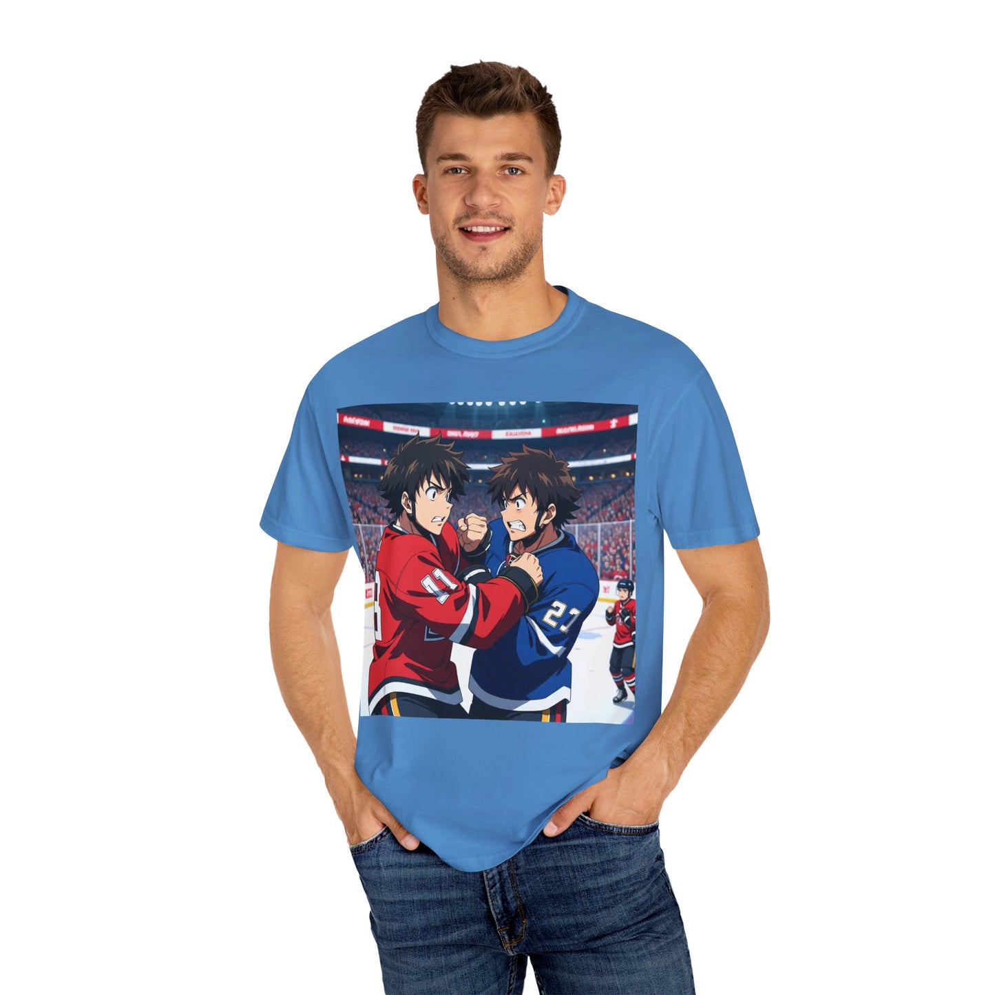 Hockey Fight T-Shirt | Unisex Vintage Graphic Tee | Perfect for Gamers | Gift for Fans | Casual Wear | Anime Rivalry Streetwear