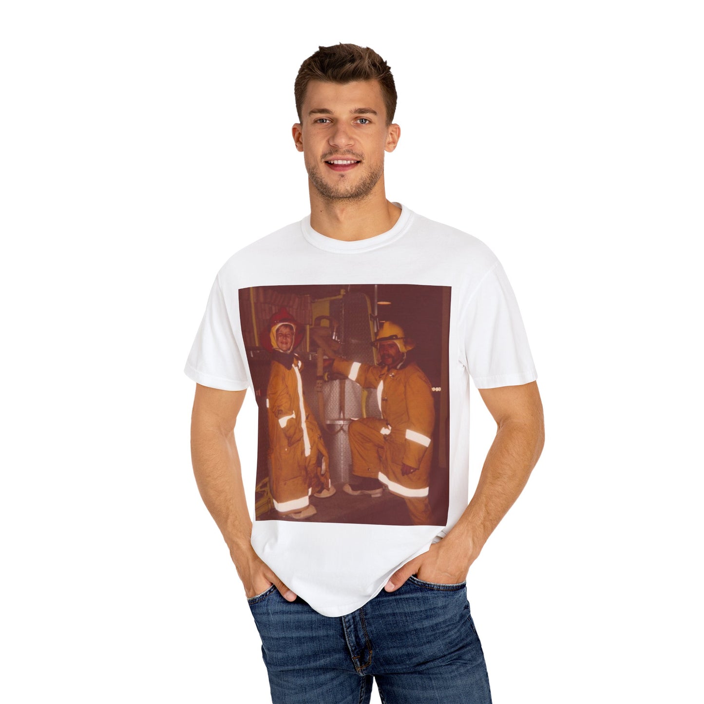 Vintage Firefighter T-Shirt, Unisex Garment-Dyed Tee, Retro Fire Rescue Shirt, Firefighter Gifts, Hero Tribute Apparel