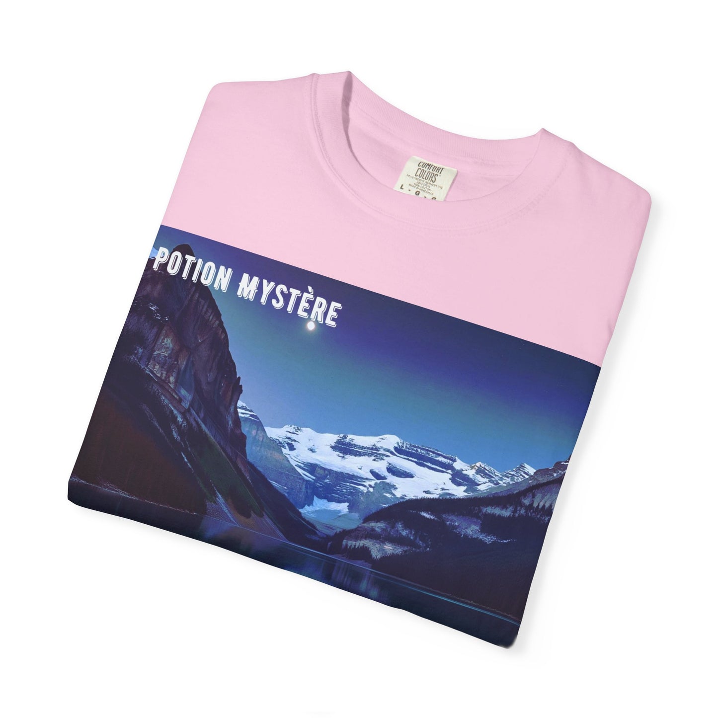 Mystical Lake Louise T-Shirt, Unisex Garment-Dyed Tee, Nature Lover Gift, Serenity in Adventure Apparel, Travel Fashion, Cool Summer Shirt