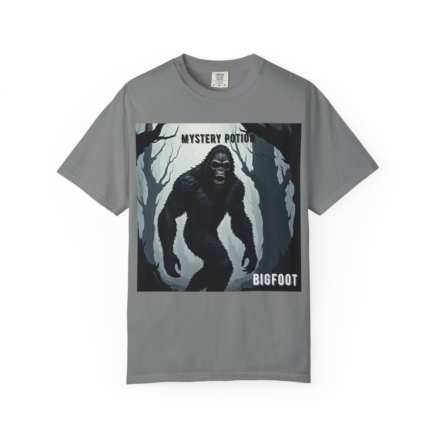 Bigfoot by Mystery Potion T-shirt, Unisex Statement Tee, Gift for Nature Lovers, Outdoor Adventure Shirt, Fun Graphic Tee