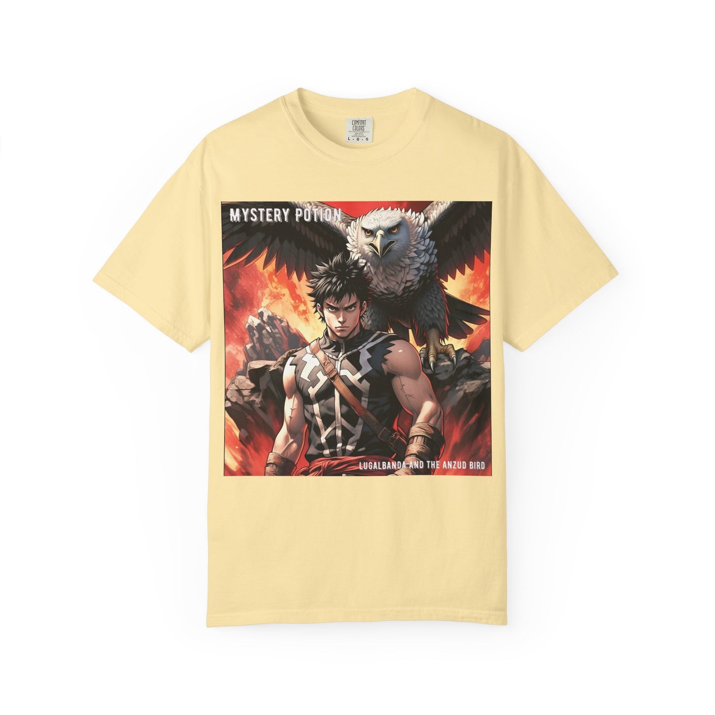 Unisex Anime Graphic T-Shirt, Mystery Potion Art Tee, Vintage Style, Casual Wear, Gift for Fans, Streetwear Apparel