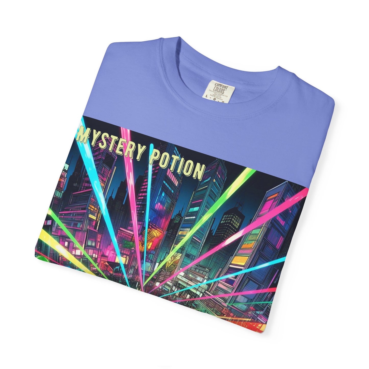 Mystery Potion Laser Light Show Tee, Unisex Graphic T-Shirt, Festival Wear, Concert Shirt, Party Outfit, Colorful Apparel