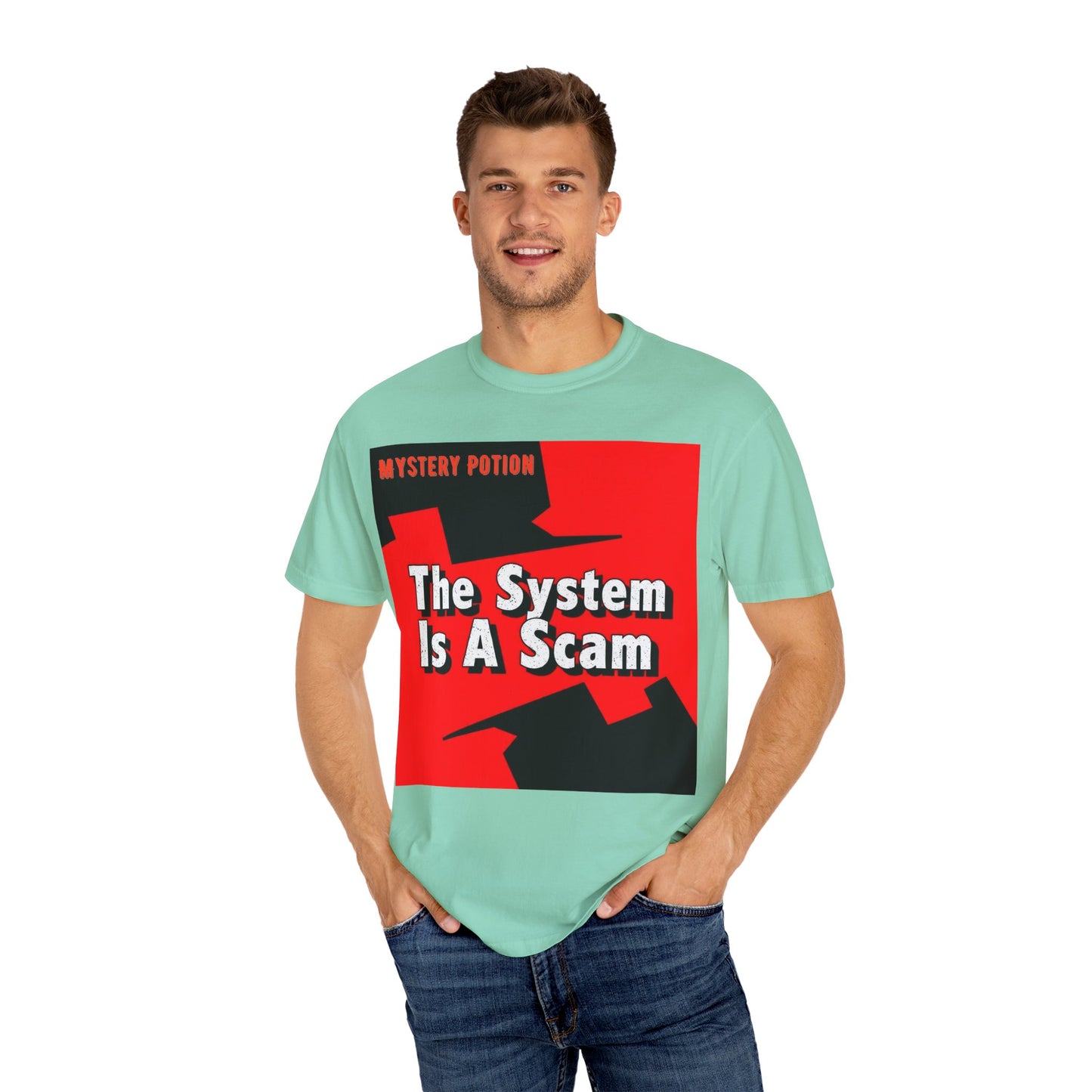 'The System Is A Scam' by Mystery Potion Unisex T-shirt, Casual Wear, Statement Tee, Gift for Activists, Trendy Apparel