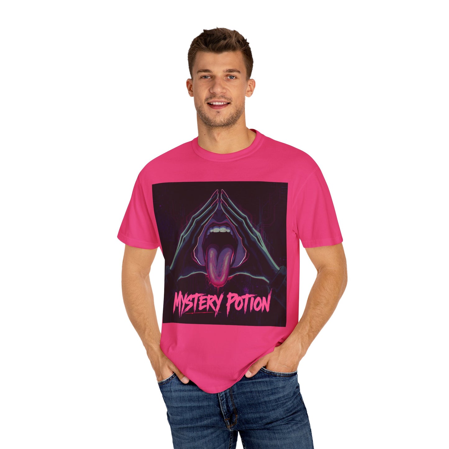 Mystery Potion Graphic Tee, Unisex T-Shirt for Festivals, Gift for Friends, Retro Vibes, Statement Shirt