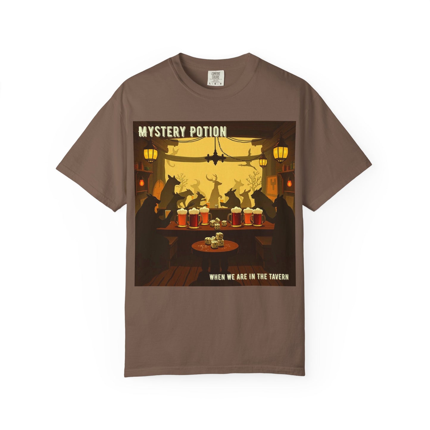 'When We Are In The Tavern' by Mystery Potion, Party T-Shirt, Unisex Garment-Dyed Tee for Tavern Lovers, Fun Drinking Wear, Retro Bar Apparel, Unique Gift for Celebrations