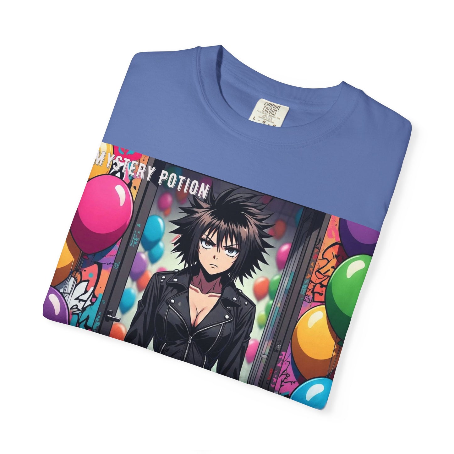 Mystery Potion's 'Dutch Oven', Whimsical Grabber Style Anime Graphic T-shirt featuring Bold Art, Anime Style Tee, Unisex Casual Wear, Gift for Friends, Trendy Statement Shirt