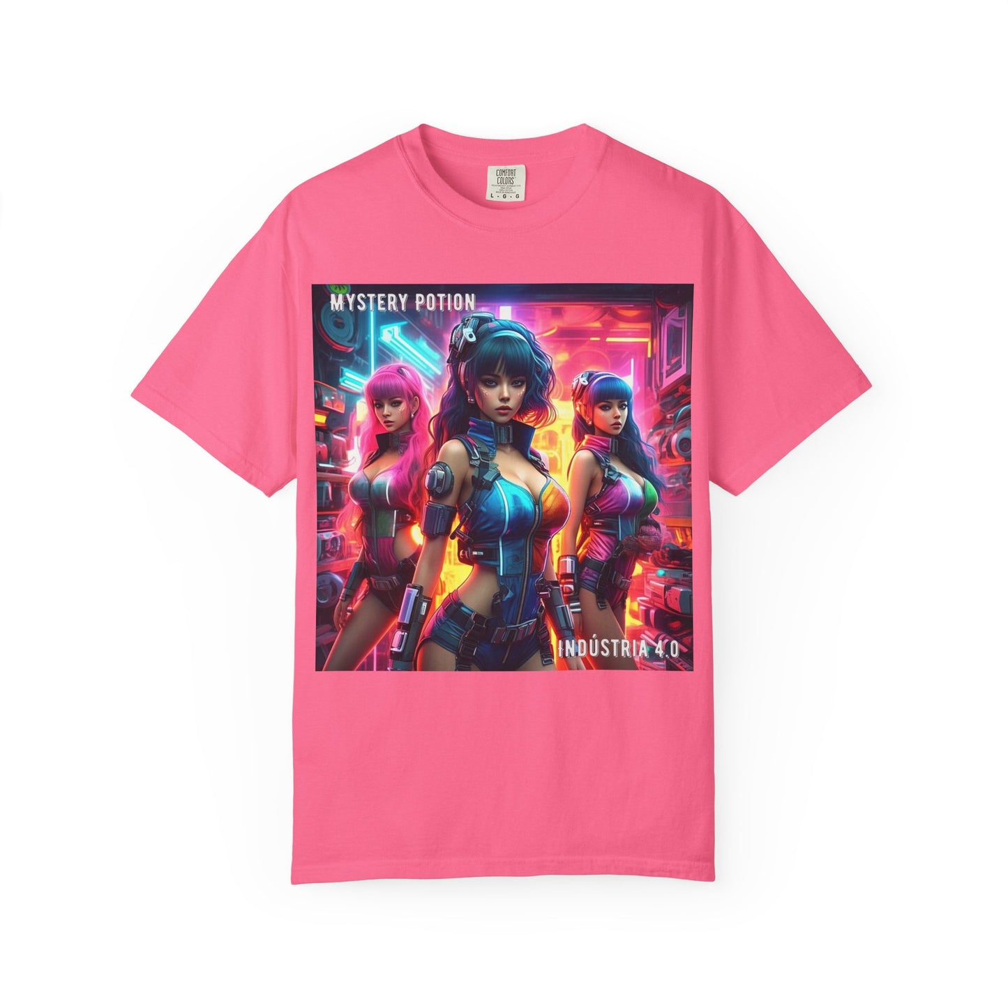 'Indústria 4.0' by Mystery Potion Unisex Garment-Dyed T-shirt, Cyberpunk T-shirt, Gamer Apparel, Unique Graphic Tee, Gift for Fans