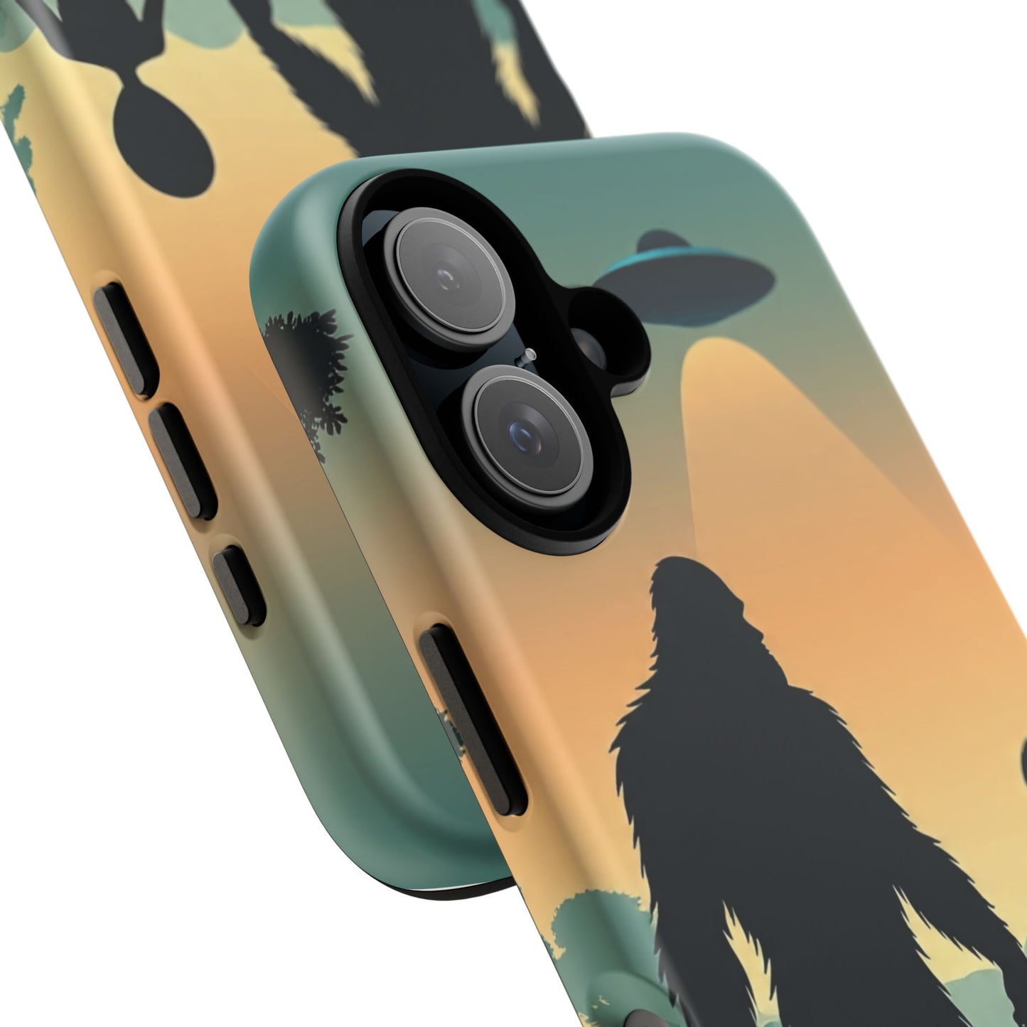 Bigfoot Alien Phone Case, Unique Tough Phone Cover, Gift for UFO Lovers, Geeky Phone Accessory, Adventure Phone Protector