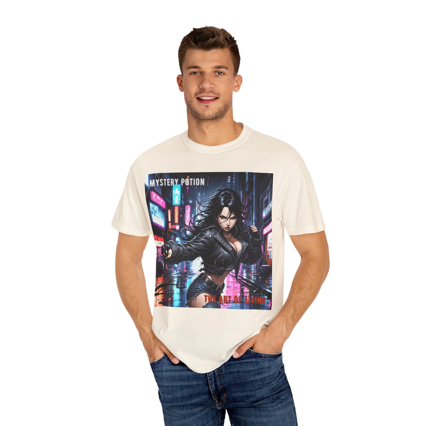 Mystery Potion Art Of Living Graphic T-Shirt, Cool Unisex Tee, Urban Style Apparel, Casual Streetwear, Gift for Gamers, Graphic Tee for Events
