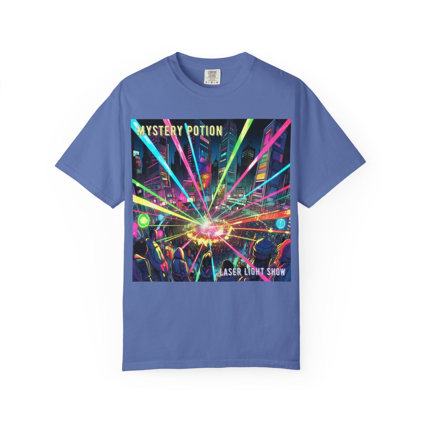 Mystery Potion Laser Light Show Tee, Unisex Graphic T-Shirt, Festival Wear, Concert Shirt, Party Outfit, Colorful Apparel