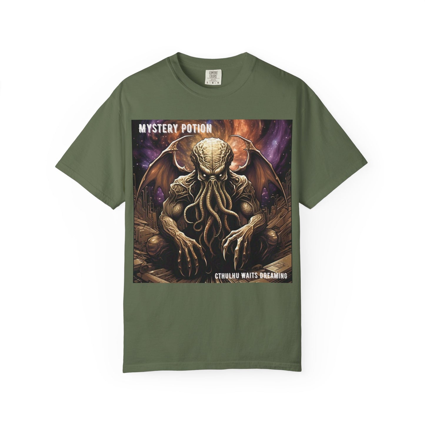 Mystery Potion Unisex T-Shirt, Cthulhu Inspired Tee, Gothic Apparel, Witchy Clothing, Halloween Outfit, Fantasy Fan Gift
