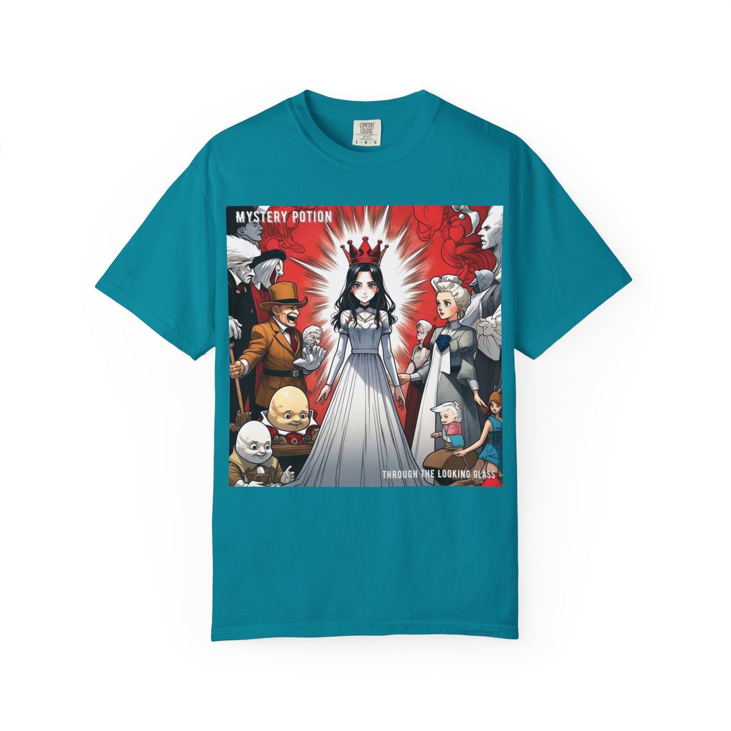 Mystery Potion's Alice In Wonderland Graphic Unisex T-shirt | Cool Casual Wear, Gift for Fans, Art Lovers, Anime Style Merch, Unique Everyday Tee