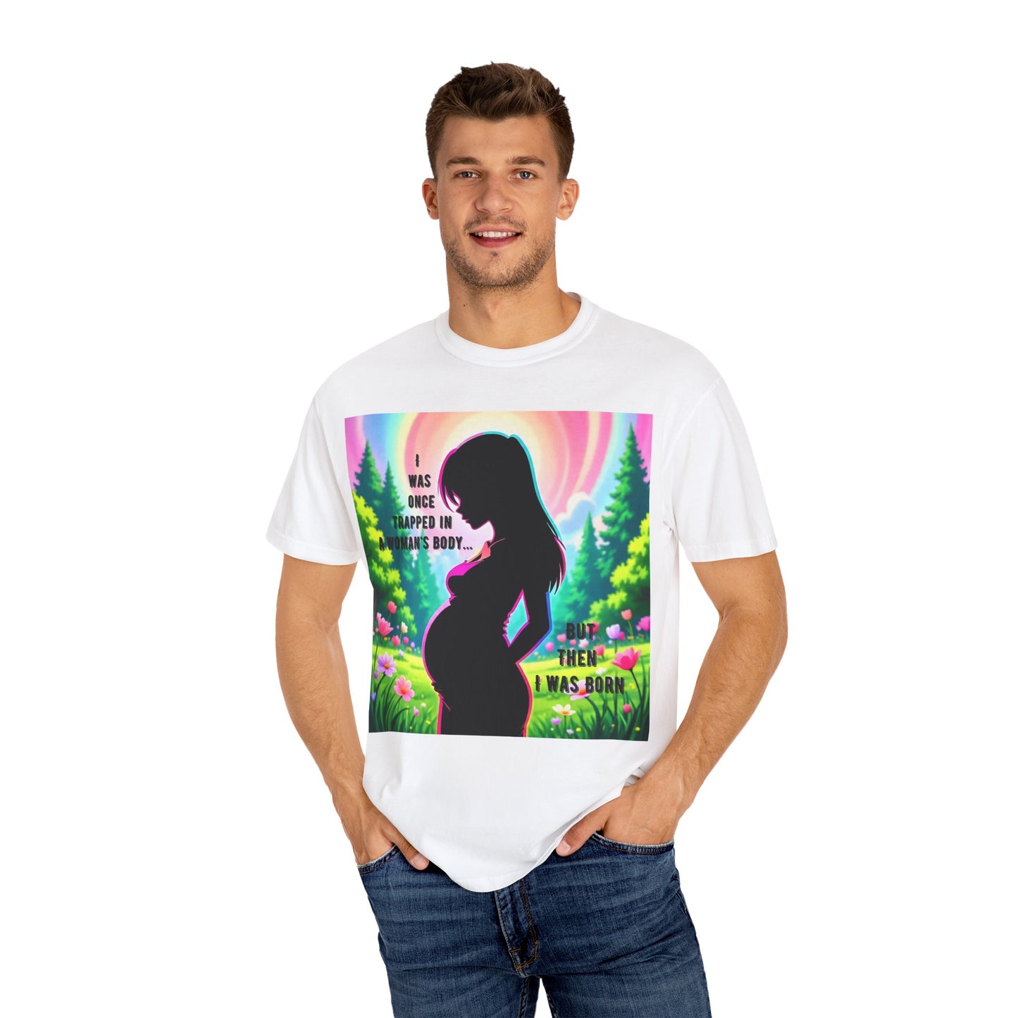 Maternity T-Shirt: I Was Once Trapped in Mom's Body, Pregnancy Gift, Baby Shower Shirt, Unisex Tee for Moms, Expecting Mothers