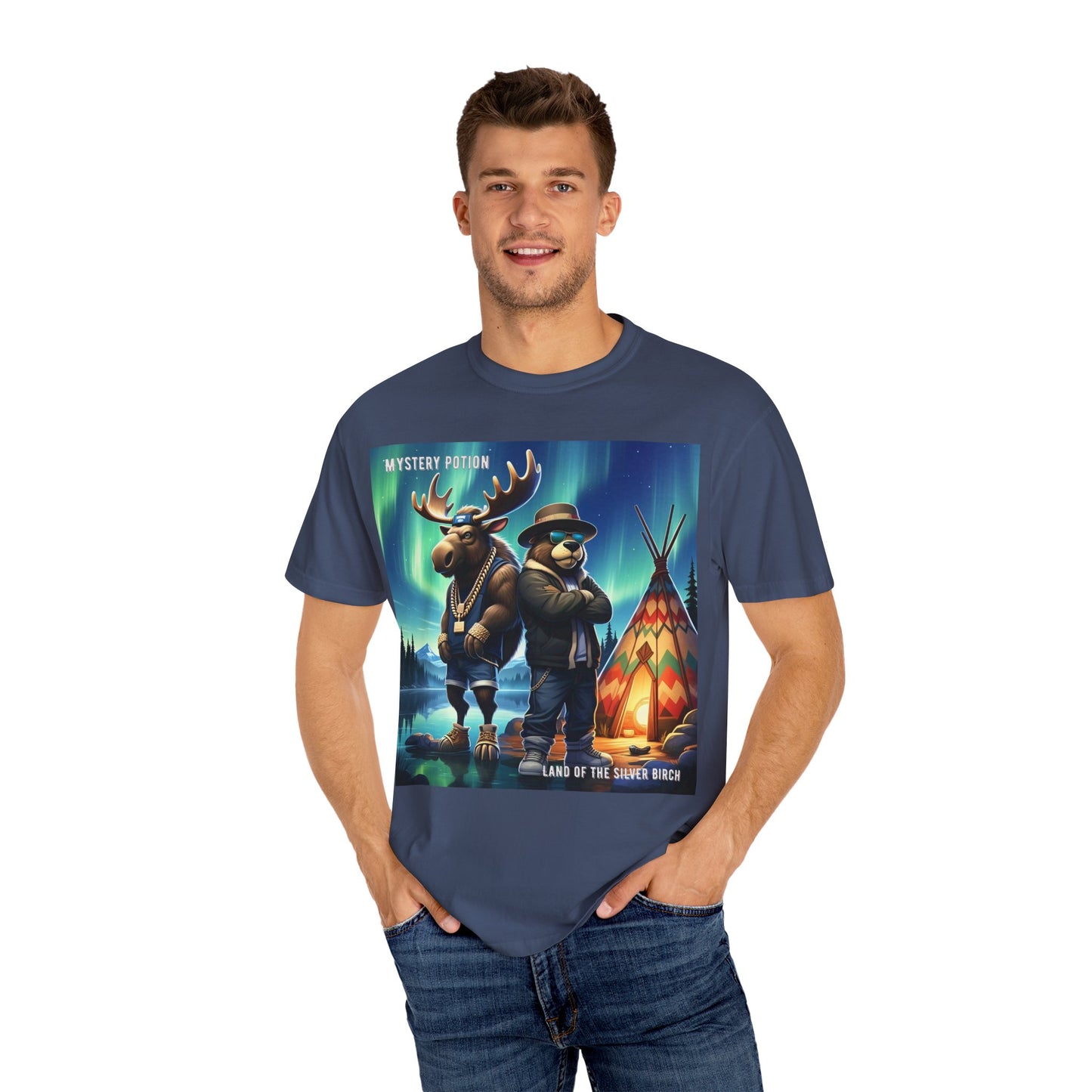 'Land Of The Silver Birch' by Mystery Potion,  Unisex Garment-Dyed T-shirt