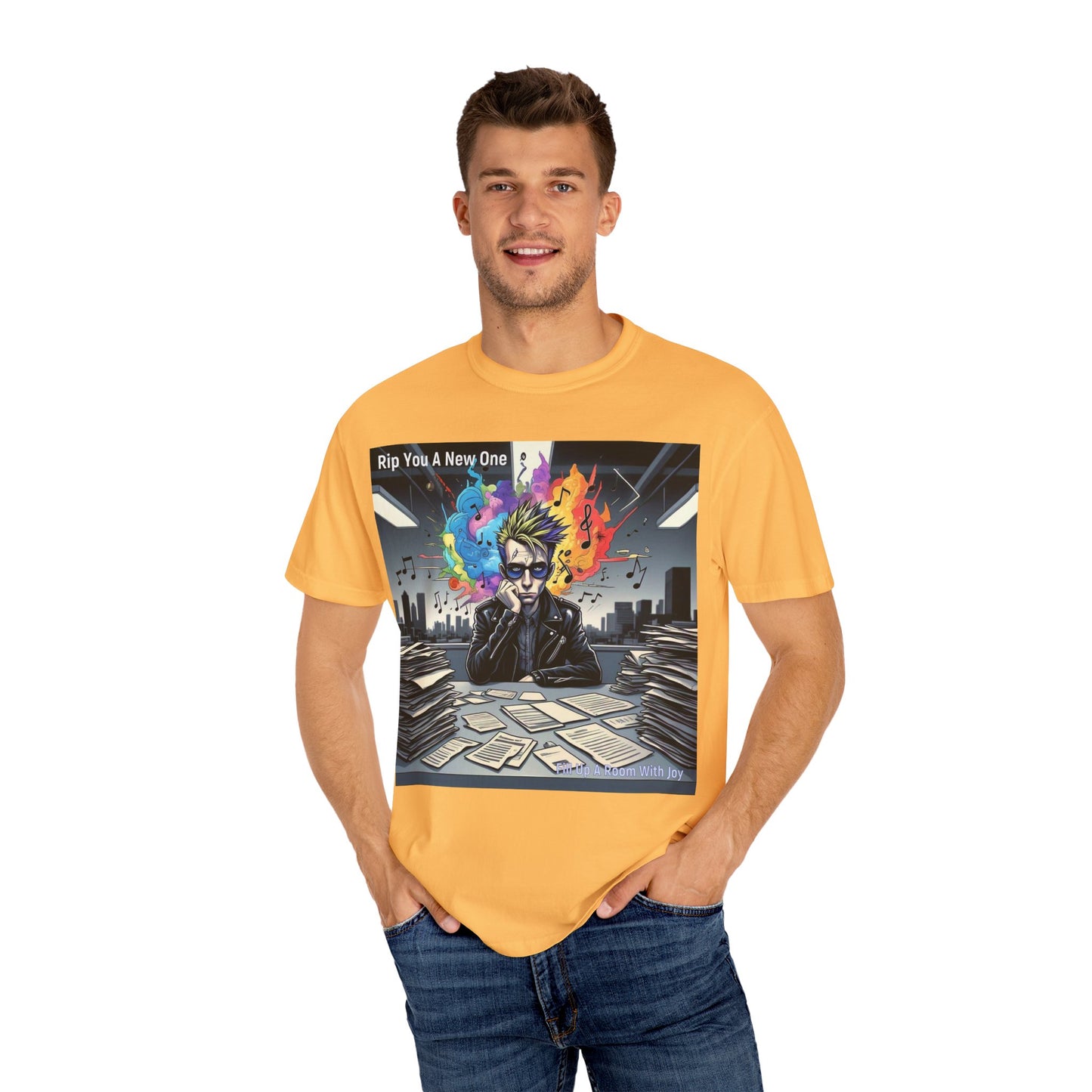 Colorful Creative T-Shirt - Rip You A New One Graphic Tee, Unisex Design for Artists, Music Lovers, Gift for Holidays, Casual Wear