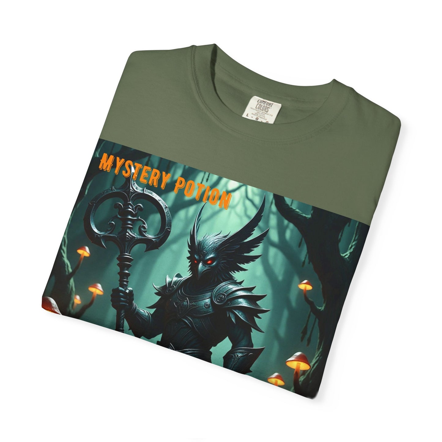 Mystical Āv-Maker Unisex Garment-Dyed T-shirt, Fantasy Apparel, Gift for Gamers, Witchy T-shirt, Mystery Potion Design, Unisex Tee