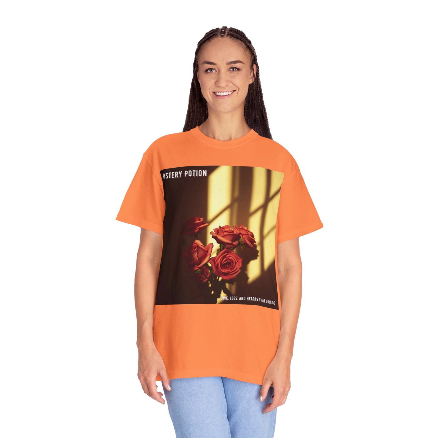 Mystery Potion Garment-Dyed Tee, Vintage Floral T-Shirt, Unisex Plant Lover Shirt, Gift for Her, Aesthetic Graphic Tee