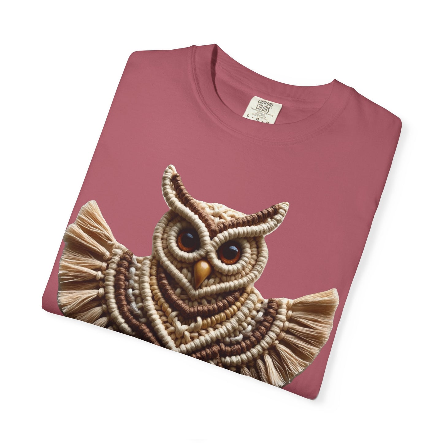 Artistic Macrame Owl T-Shirt, Unisex Graphic Tee, Nature Lover Gift, Bohemian Style Shirt, Wildlife Art Apparel, Unique Owl Design