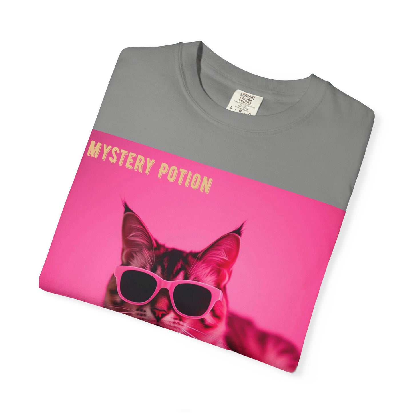 'Girl With An Attitude' by Mystery Potion, Cool Cat T-shirt, Fun Cat Tee, Gift for Cat Lovers, Casual Wear, Unique Fashion Statement, Attitude T-shirt