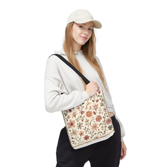 Floral Print Tote Bag - Stylish Everyday Carry, Eco-Friendly Shopping, Gift for Her, Beach Bag, Floral Tote