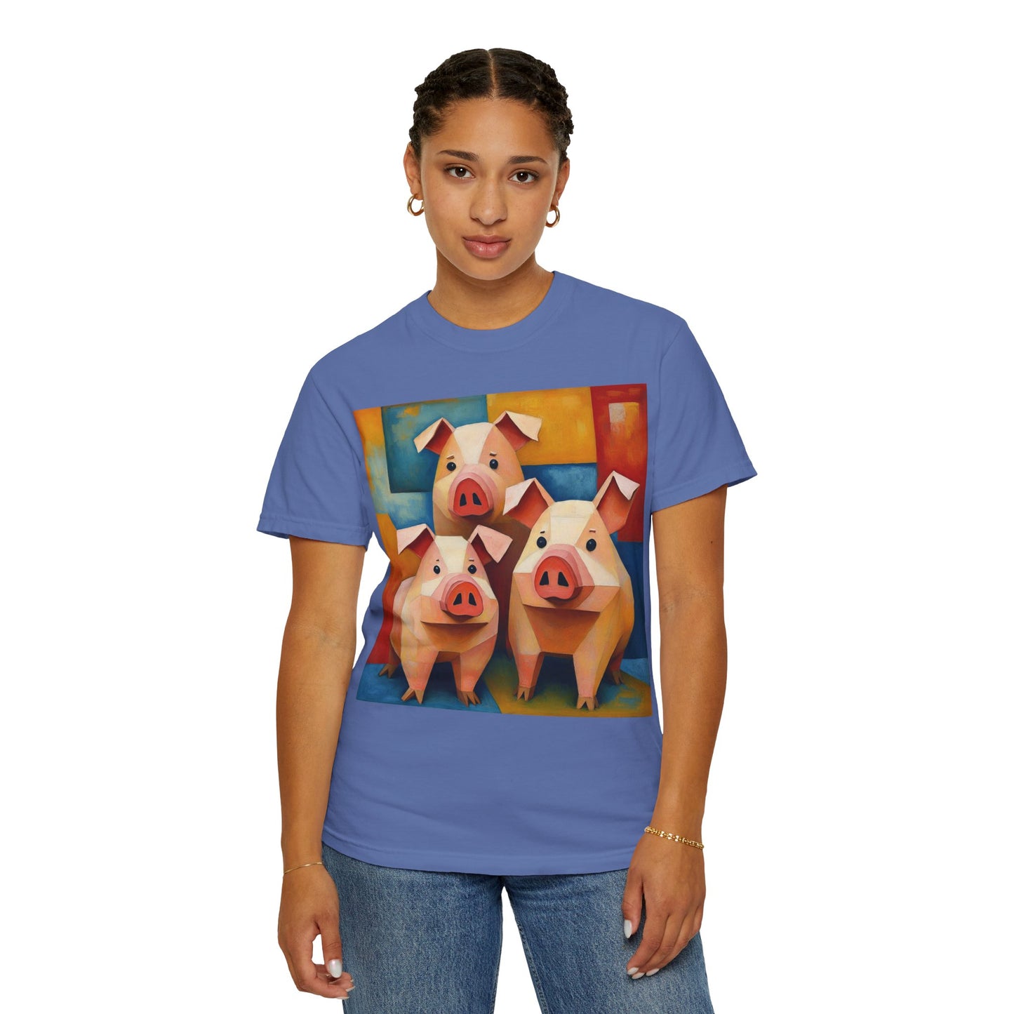 Pig Art T-Shirt, Funny Farm Tee, Animal Lover Gift, Unisex Graphic Tee, Cute Farmhouse Style, Casual Everyday Wear