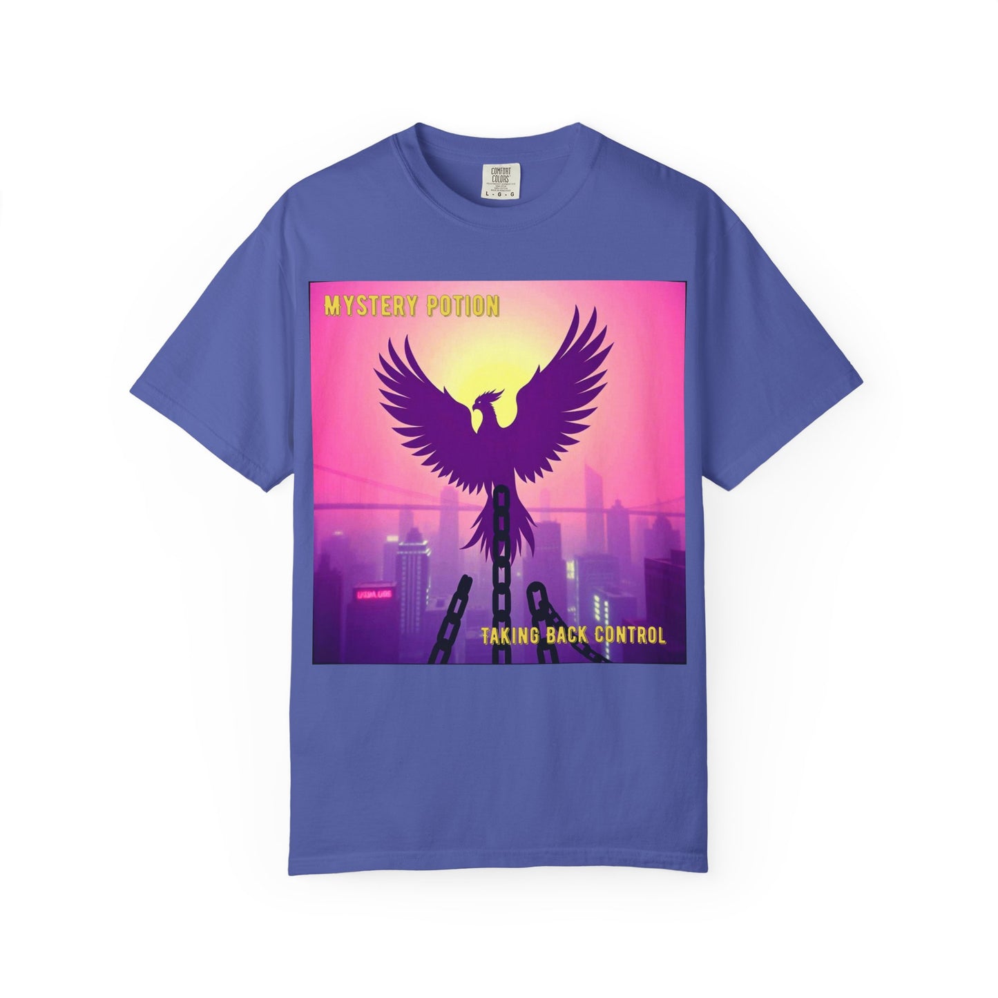 'Taking Back Control' by Mystery Potion, Phoenix Rising, Breaking Chains Unisex T-Shirt - Taking Back Control, Graphic Tee for Casual Wear, Perfect for Festivals, Gifts, and Everyday Style
