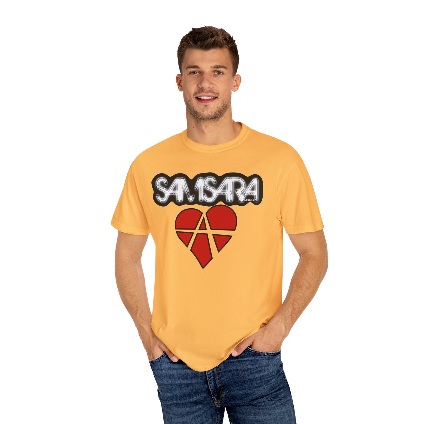 Samsara Heart Permanent Damage Unisex T-Shirt, Trendy Graphic Tee, Streetwear Style, Casual Apparel, Perfect for Music Festivals, Unique Gift Idea