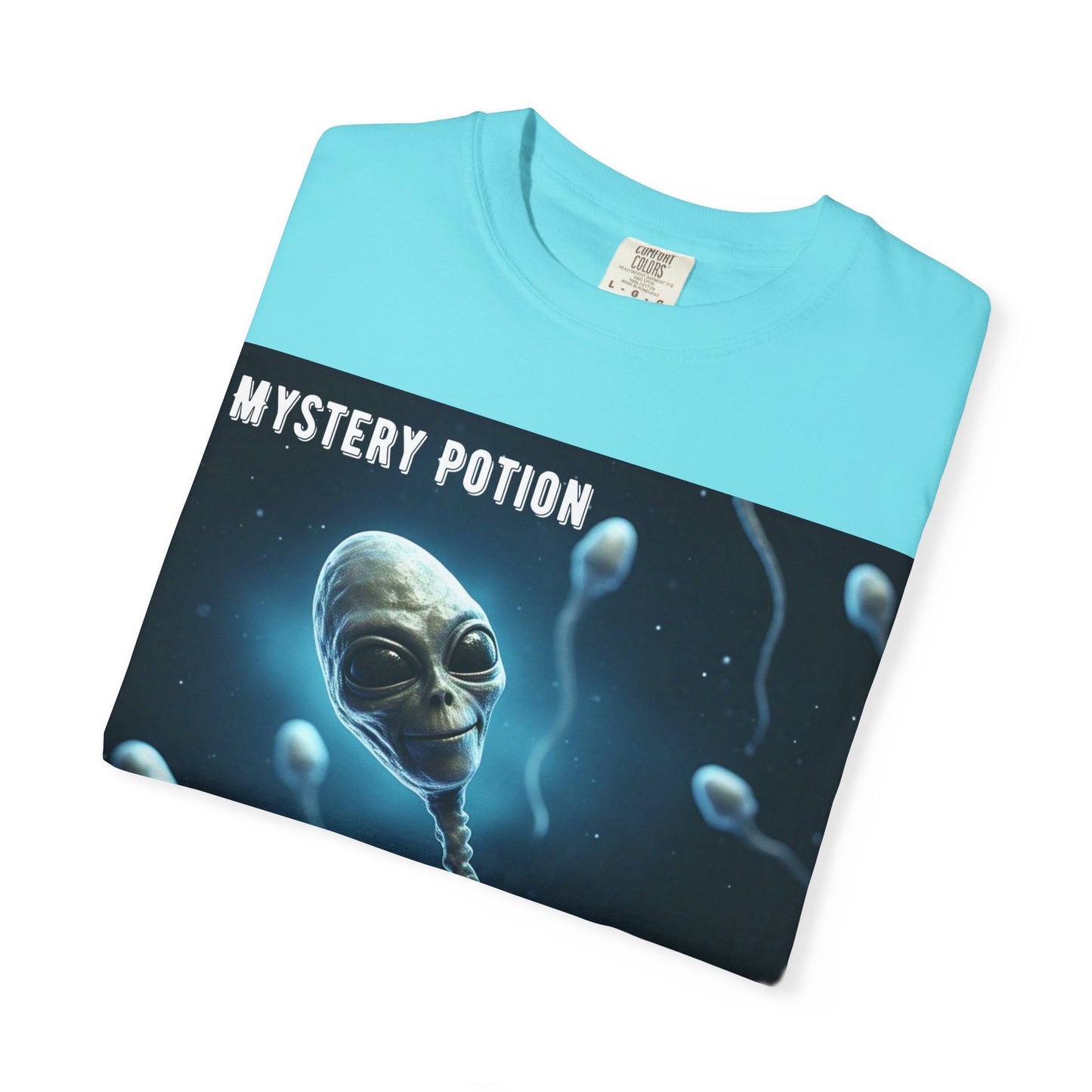 'One Good Day All Answers Will Come To Us' by Mystery Potion, Alien Sperm Tee, Unisex Graphic T-Shirt, Fun Gift for Space Lovers, Cool Casual Wear, Sci-Fi Fashion, Unique Statement Piece