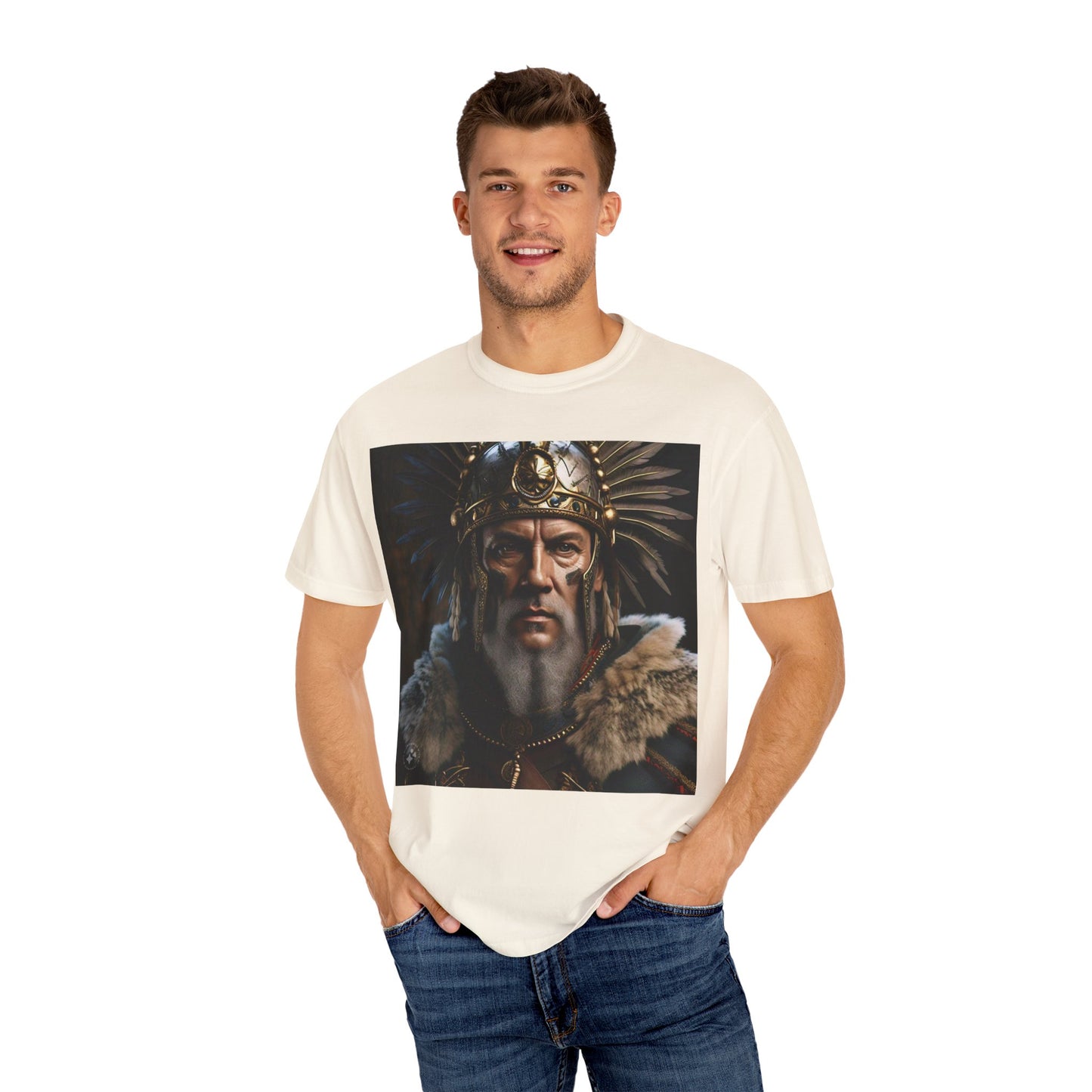 Warrior Spirit Garment-Dyed T-Shirt, Vintage Tee, Unisex Fashion, Gift for Him, Casual Wear, Graphic Top, Everyday Style