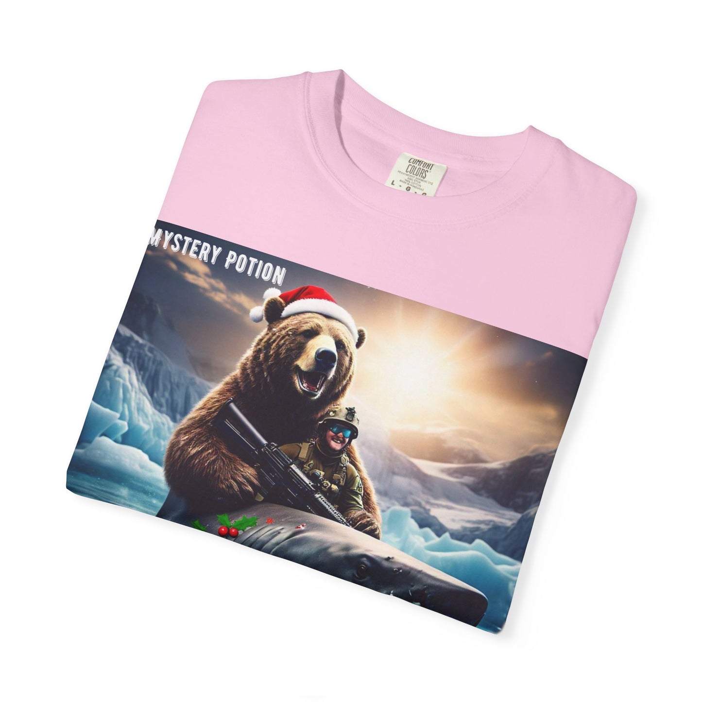 X-mas Humor T-Shirt "Merry Christmas from All the Apex Predators", Unisex Garment-Dyed Tee, Funny Holiday Shirt, Gift for Friends, Outdoor Adventure Wear, Novelty Apparel