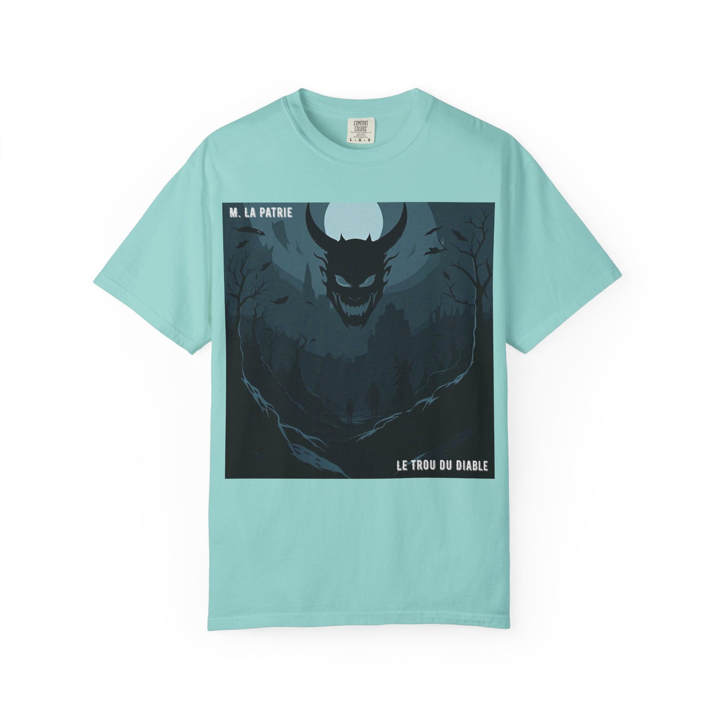 Mysterious Graphic Tee, Unisex Garment-Dyed T-Shirt, Dark Fantasy Shirt, Gift for Adventurers, Halloween Apparel, Unique Artwear