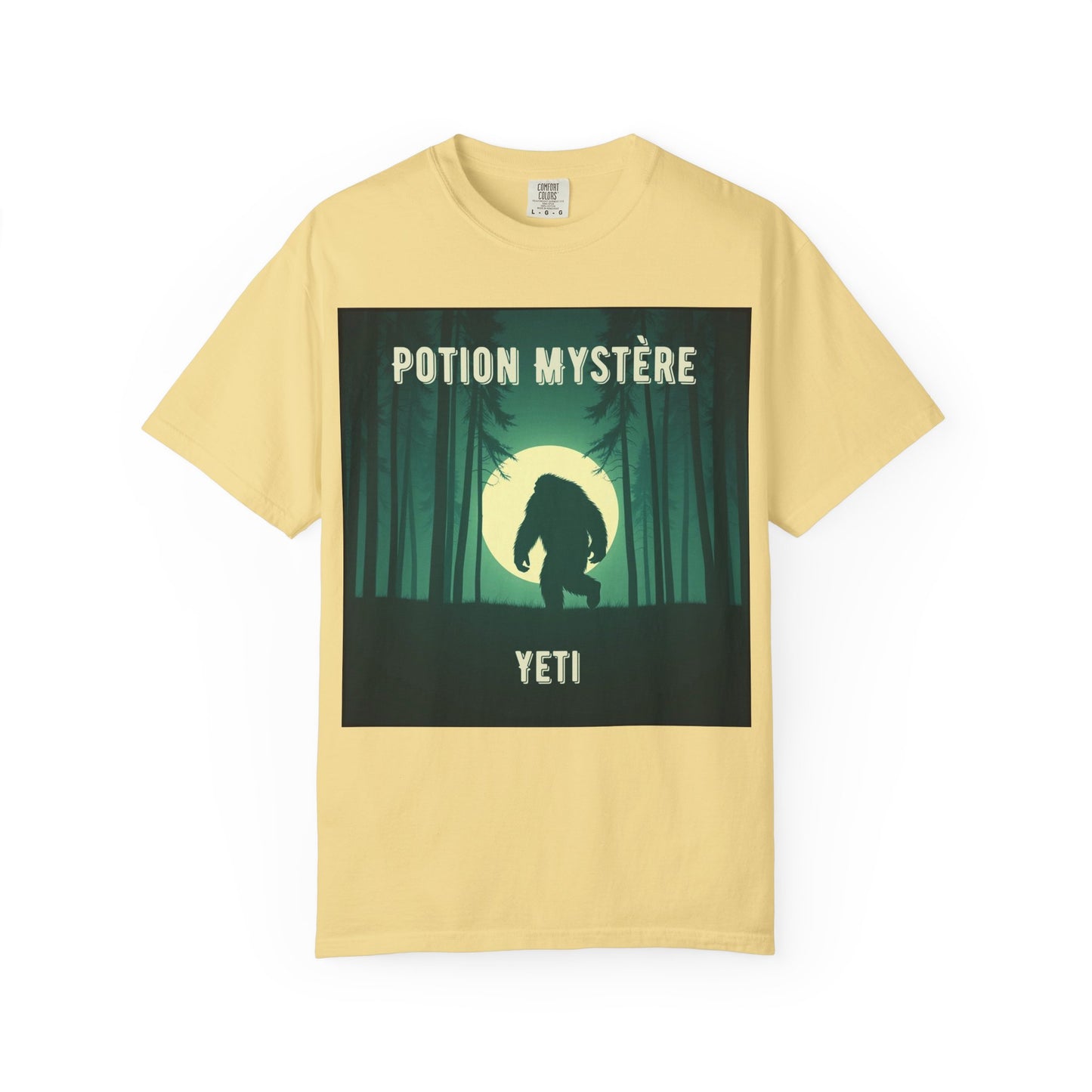 'Yeti' par Potion Mystère, Mysterious Yeti T-Shirt, Unisex Graphic Tee, Adventure Apparel, Gift for Explorers, Nature-Inspired Clothing for Sasquatch Lovers