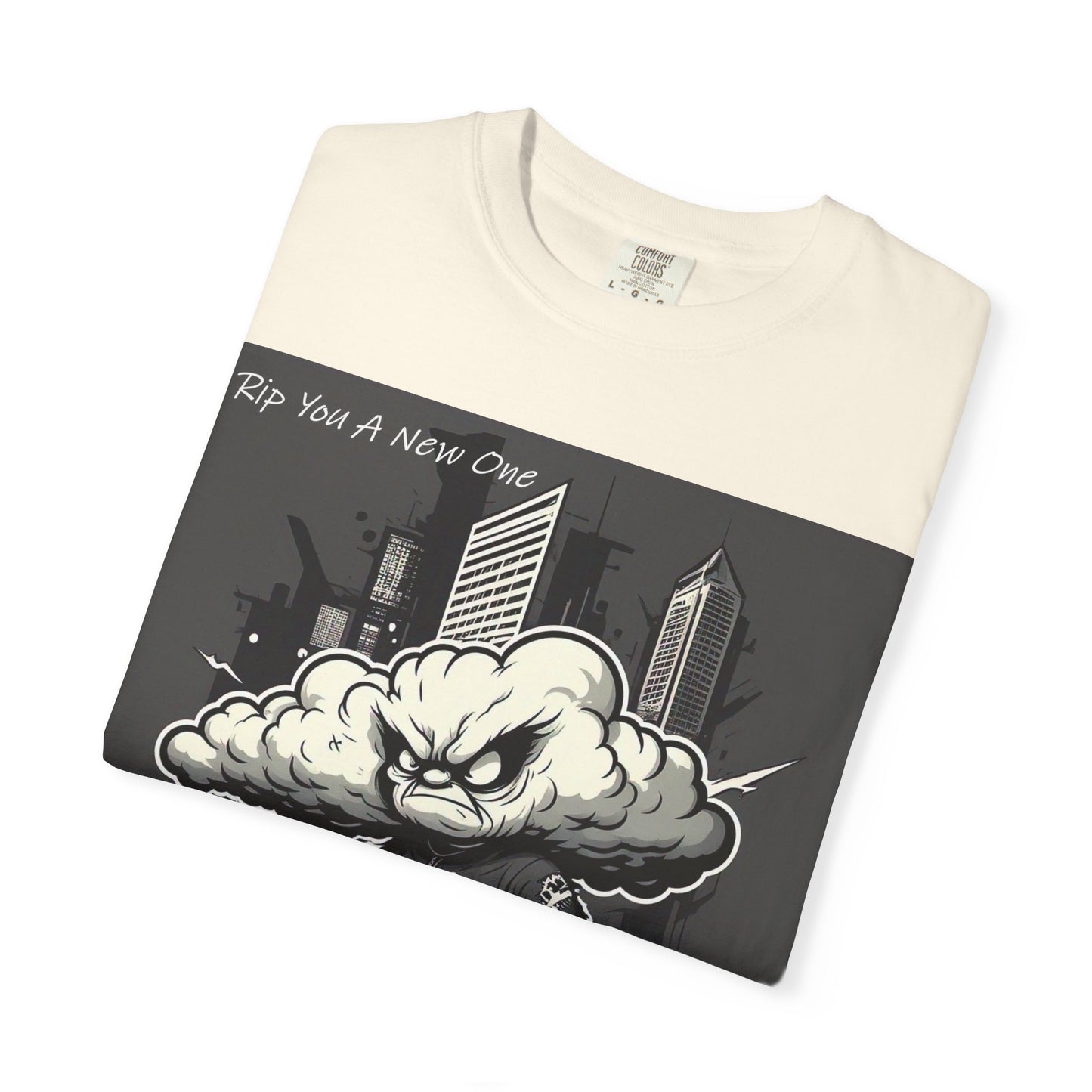 'When The Wind Blows Strong' by Rip You A New One, Urban Angry Cloud Graphic Tee, Cool Casual Wear, Street Style Unisex Shirt, Perfect Gift for Comics Lovers, Everyday Comfort