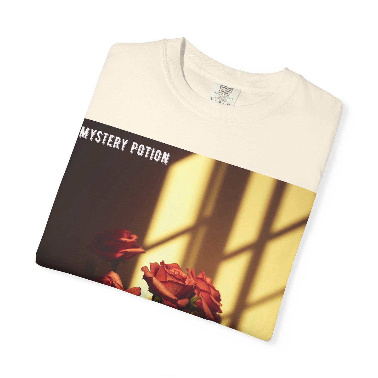 Mystery Potion Garment-Dyed Tee, Vintage Floral T-Shirt, Unisex Plant Lover Shirt, Gift for Her, Aesthetic Graphic Tee