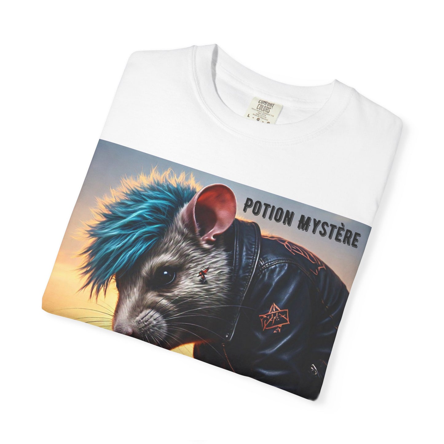 Mystical Punk Rat Toiling The Field Graphic T-Shirt | Unisex, Art Tee, Unique Animal Print, Gift for Animal Lovers, Casual Wear