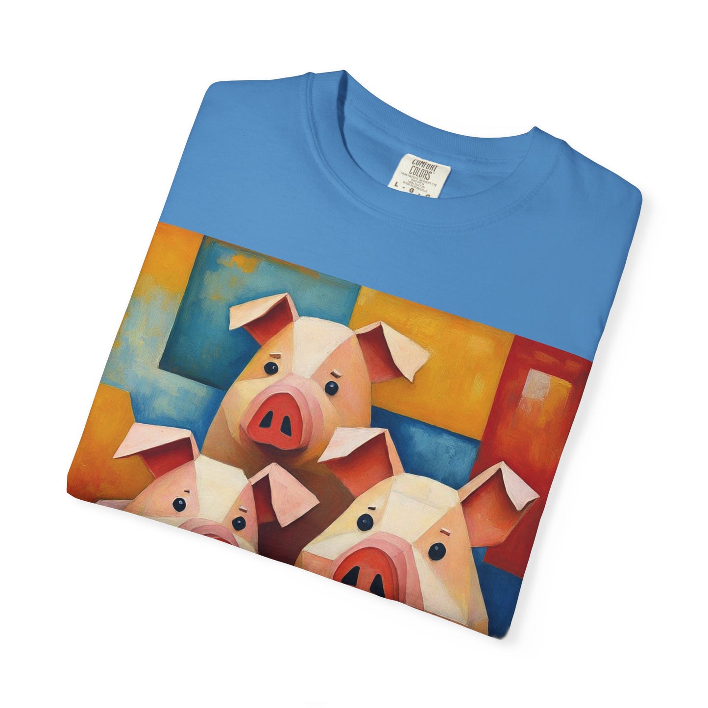Pig Art T-Shirt, Funny Farm Tee, Animal Lover Gift, Unisex Graphic Tee, Cute Farmhouse Style, Casual Everyday Wear