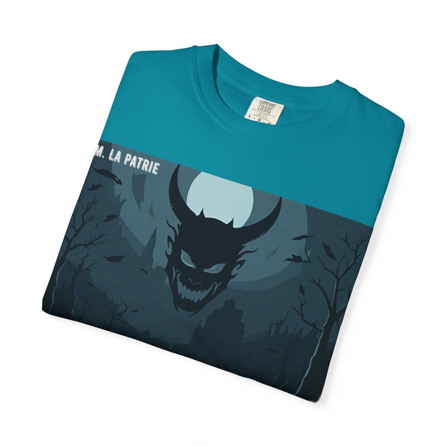 Mysterious Graphic Tee, Unisex Garment-Dyed T-Shirt, Dark Fantasy Shirt, Gift for Adventurers, Halloween Apparel, Unique Artwear