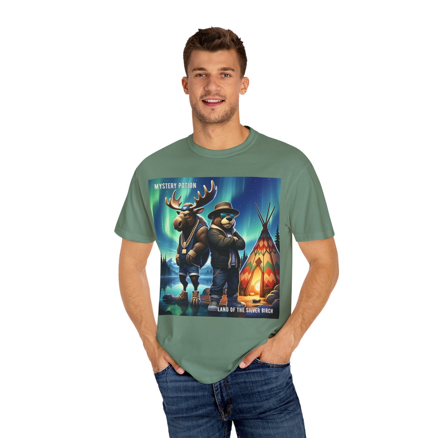 'Land Of The Silver Birch' by Mystery Potion,  Unisex Garment-Dyed T-shirt