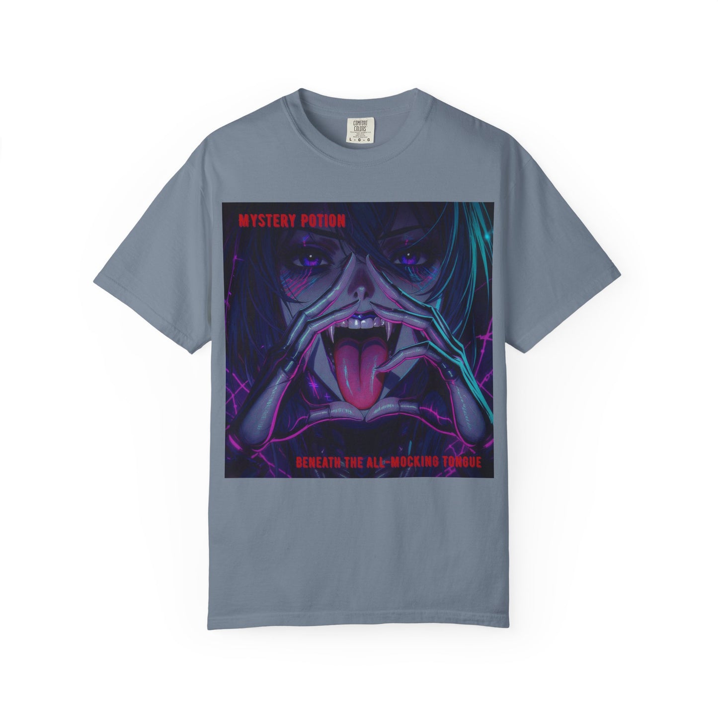 'Beneath The All-Mocking Tongue' by Mystery Potion Unisex Garment-Dyed T-shirt