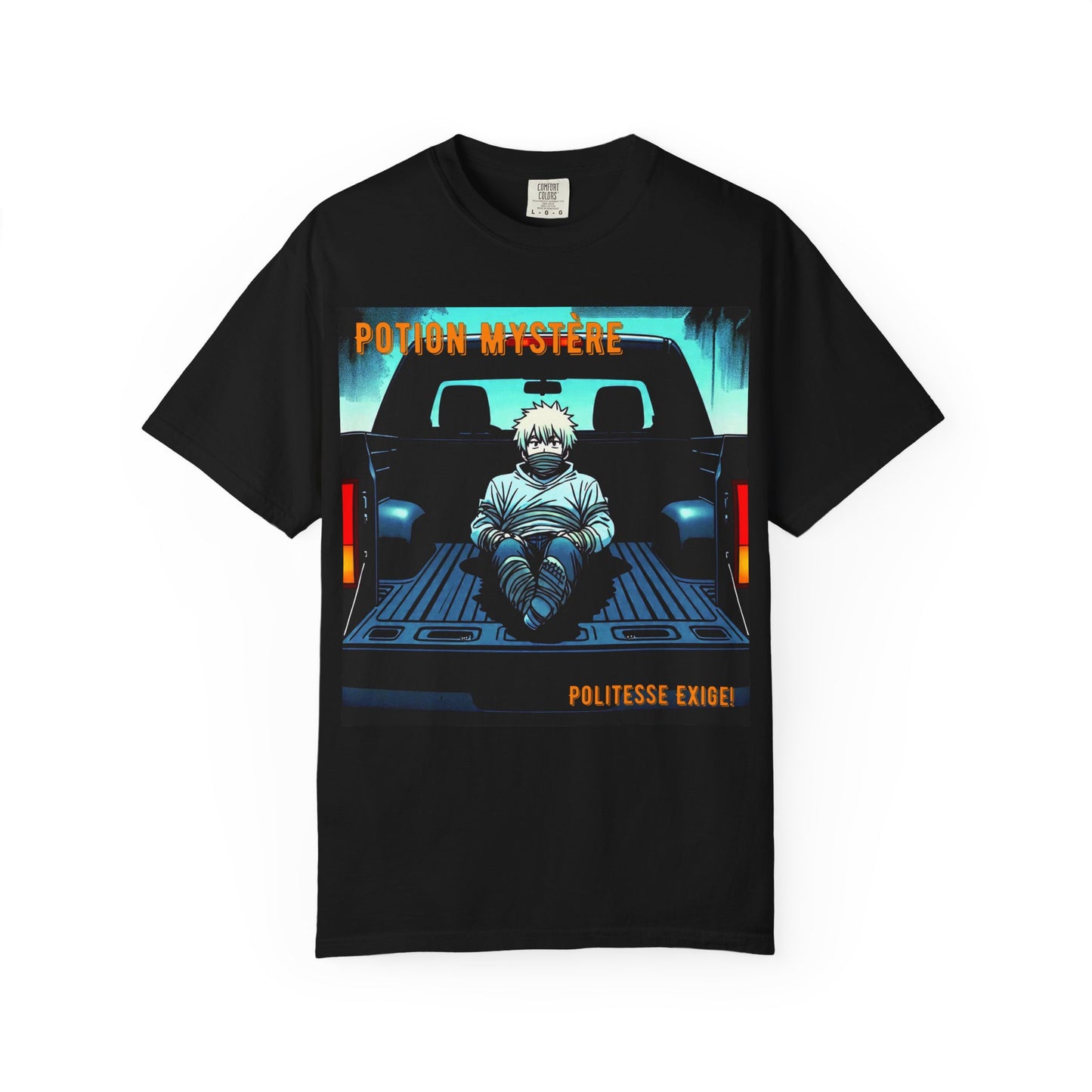 'Politesse Exige' par Potion Mystère, Retro Graphic T-Shirt for Anime Lovers, Casual Wear, Unique Gift, Streetwear, Unisex Tee, Hands and Fee Tied