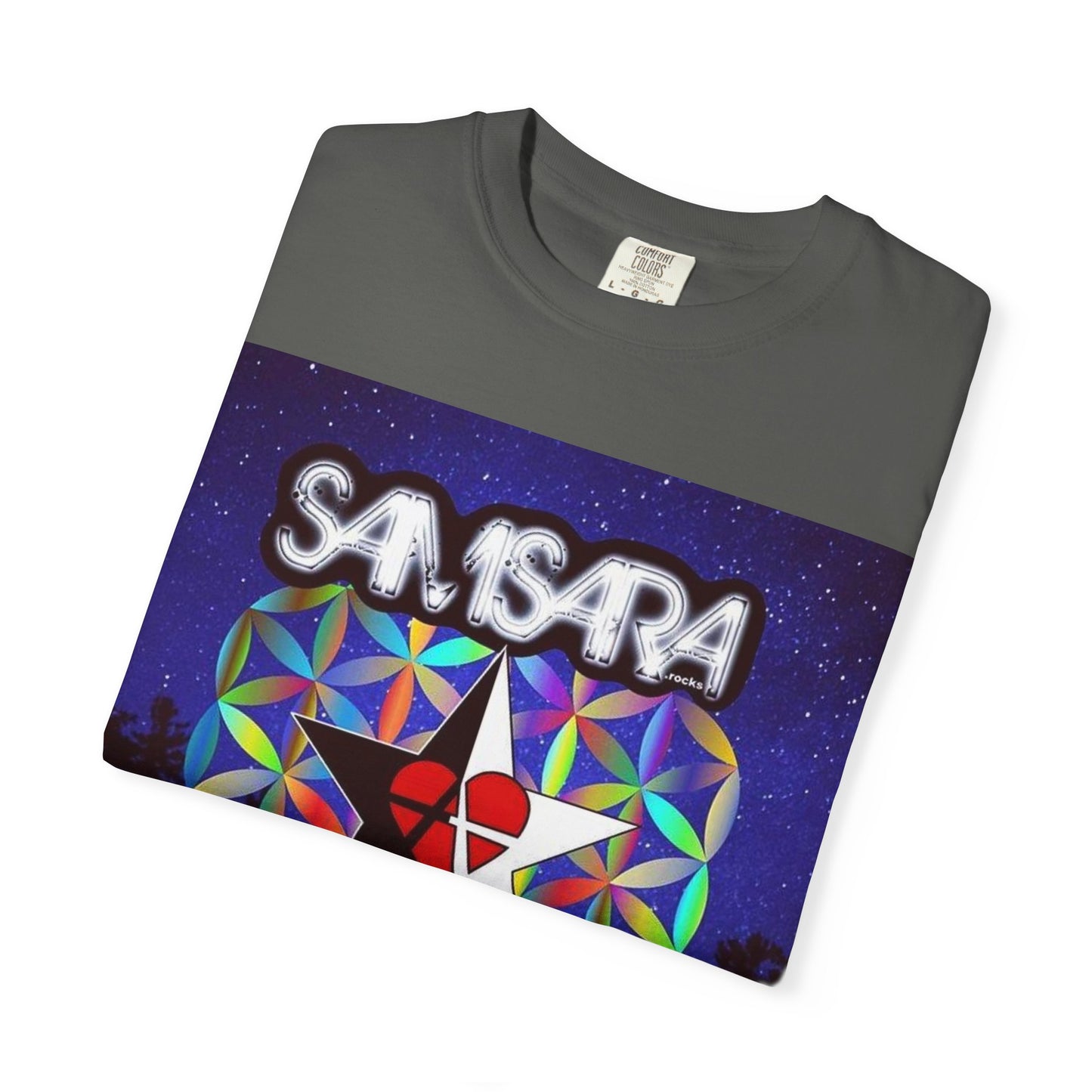 Sounds Of Absolute Power by Samsara Vibrant Graphic T-Shirt for Nature Lovers, Unisex Tee, Festival Wear, Gift for Music Enthusiasts, Bohemian Style Apparel