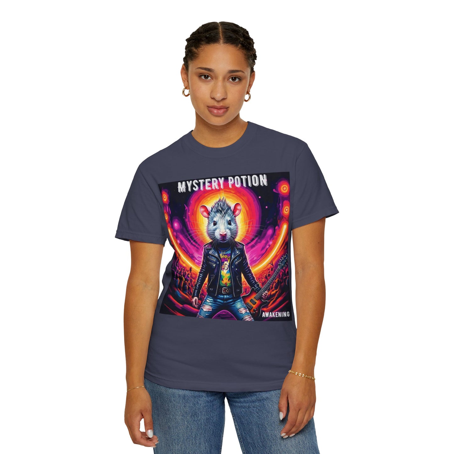 Mystical Hamster Graphic Tee | Unisex Edgy T-Shirt, Perfect for Festivals, Concerts, Gifts, Casual Wear, and Parties
