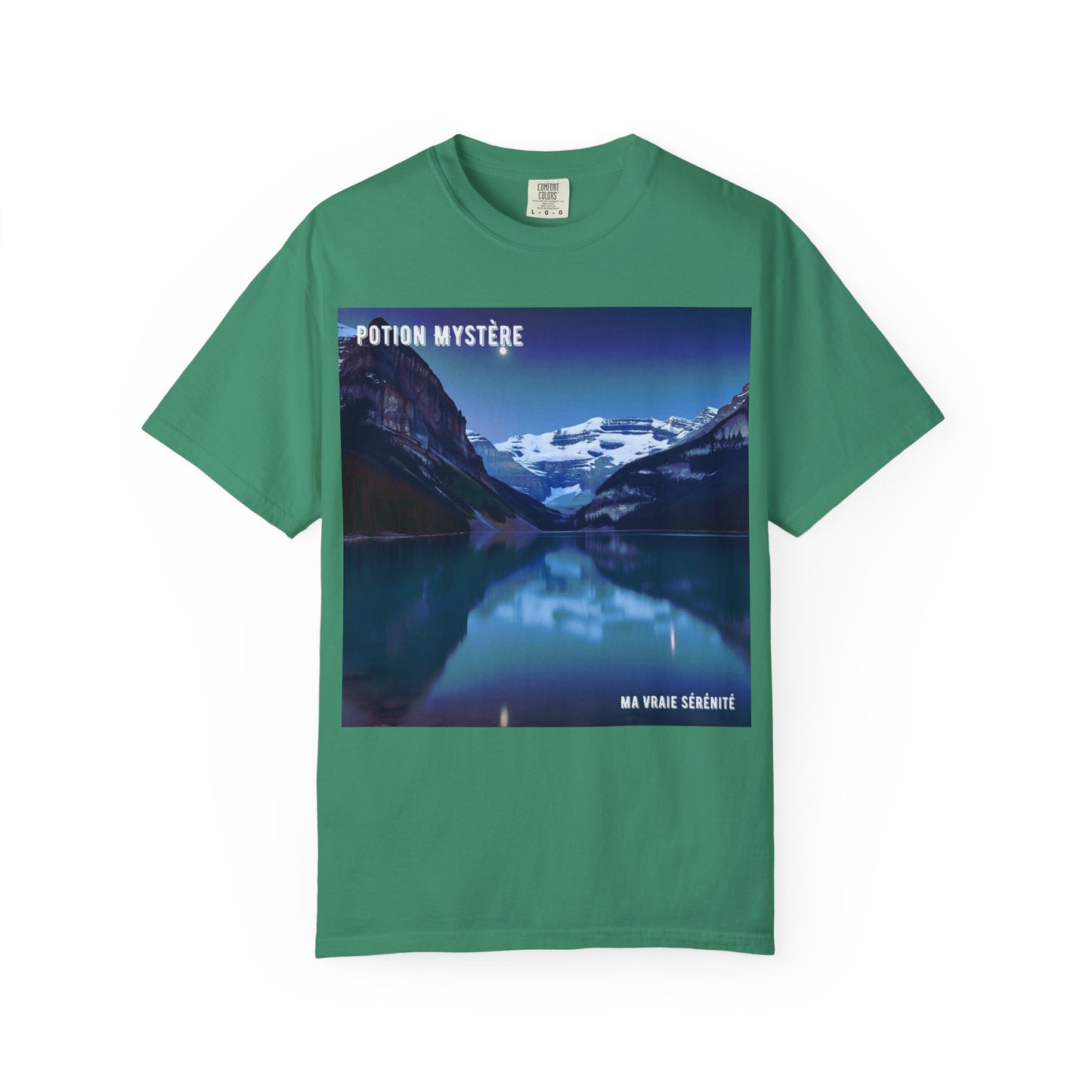 Mystical Lake Louise T-Shirt, Unisex Garment-Dyed Tee, Nature Lover Gift, Serenity in Adventure Apparel, Travel Fashion, Cool Summer Shirt