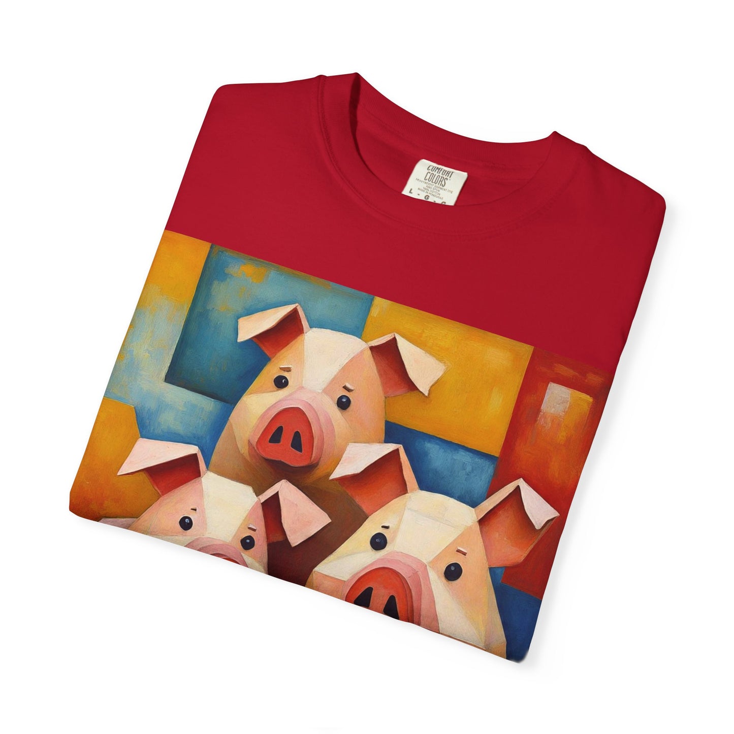 Pig Art T-Shirt, Funny Farm Tee, Animal Lover Gift, Unisex Graphic Tee, Cute Farmhouse Style, Casual Everyday Wear