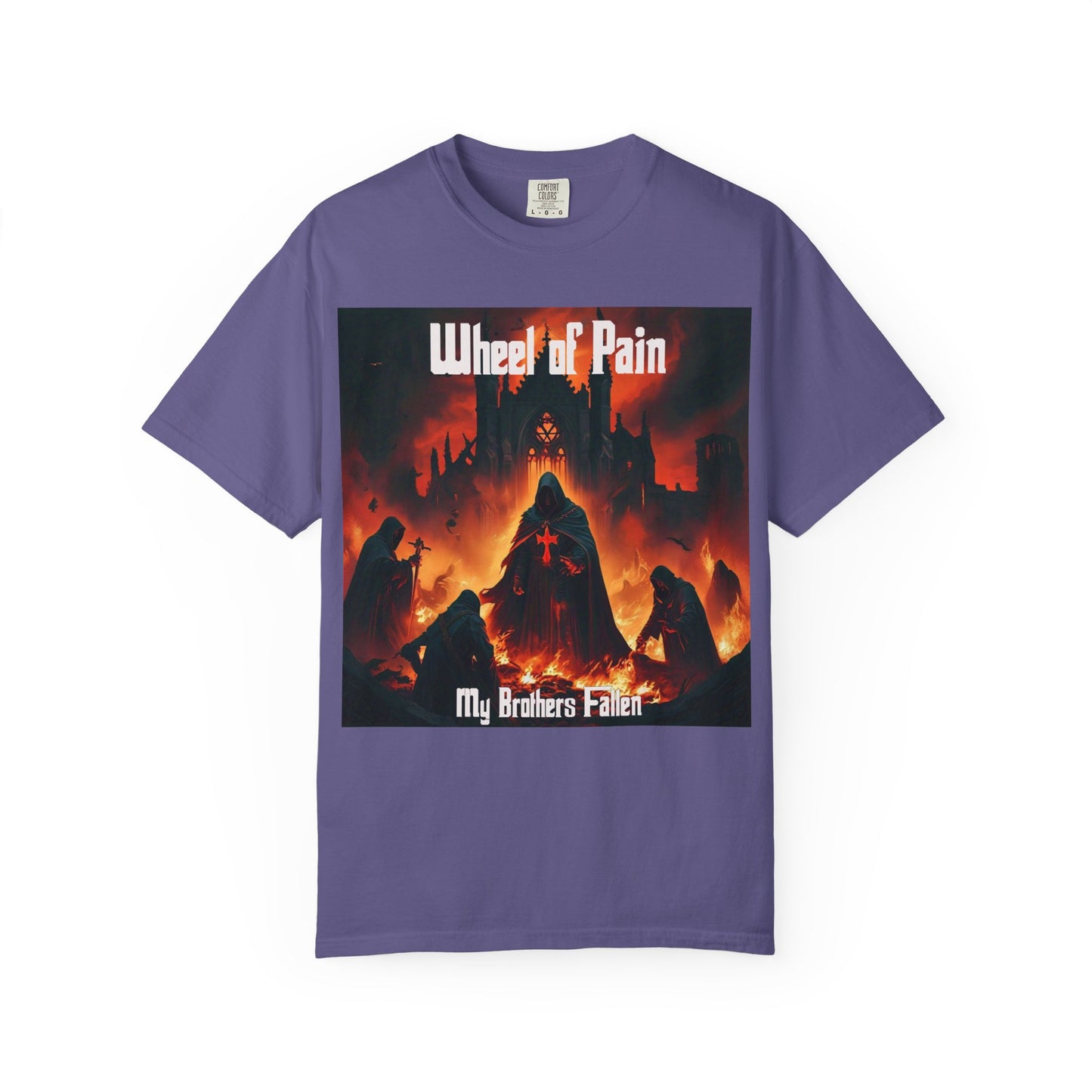 Wheel of Pain Gothic Templar Graphic T-Shirt, Unisex Tee for Fans, Cool Gift for Music Lovers, Halloween Shirt, Retro Vintage Style
