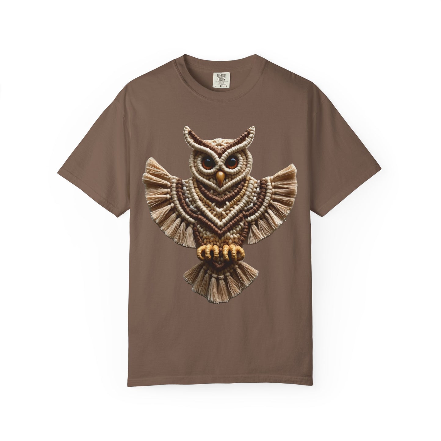 Artistic Macrame Owl T-Shirt, Unisex Graphic Tee, Nature Lover Gift, Bohemian Style Shirt, Wildlife Art Apparel, Unique Owl Design