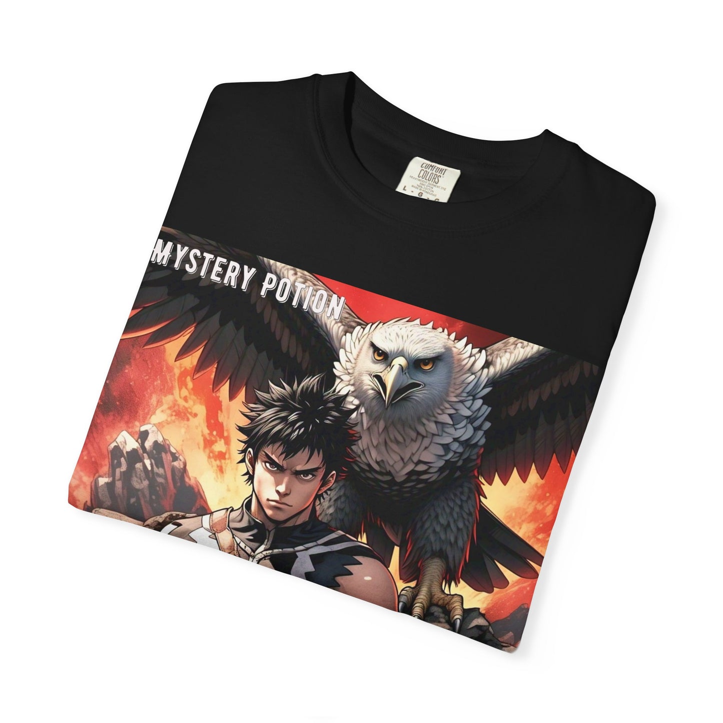 Unisex Anime Graphic T-Shirt, Mystery Potion Art Tee, Vintage Style, Casual Wear, Gift for Fans, Streetwear Apparel