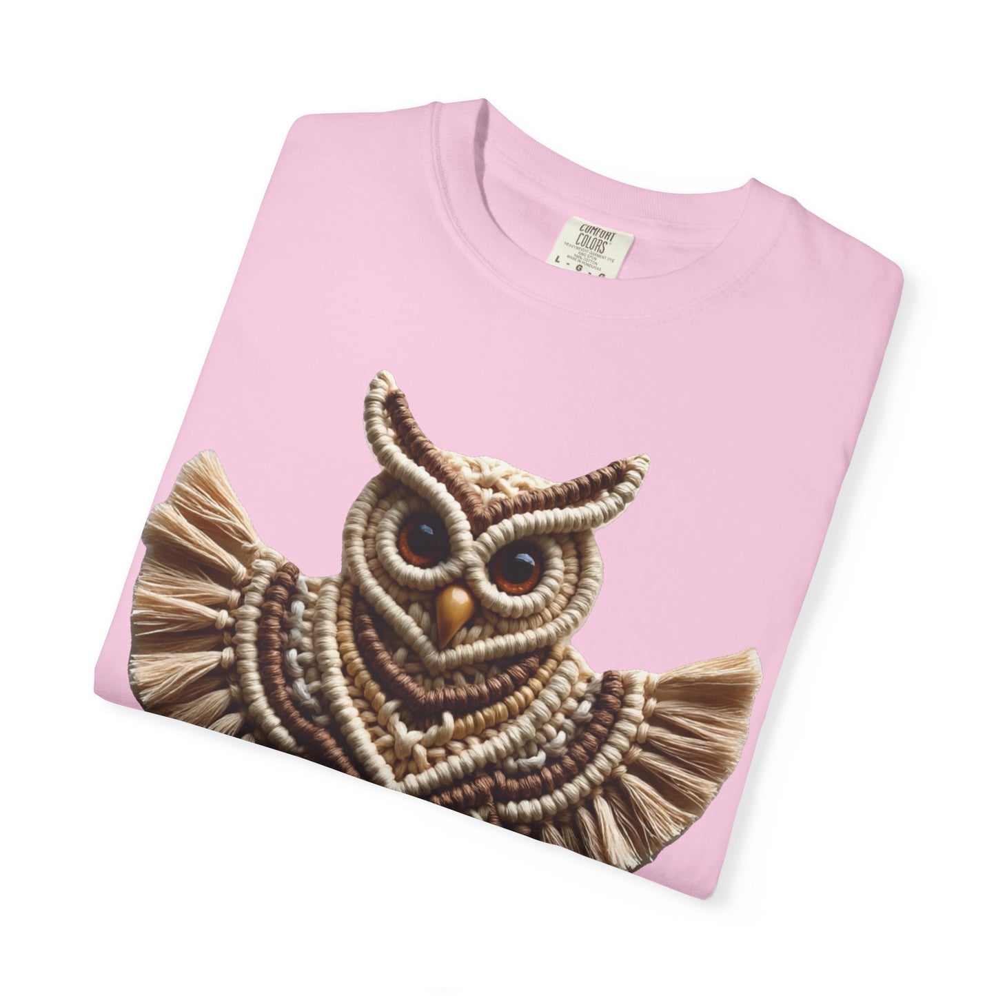Artistic Macrame Owl T-Shirt, Unisex Graphic Tee, Nature Lover Gift, Bohemian Style Shirt, Wildlife Art Apparel, Unique Owl Design